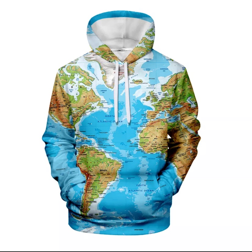Brand New World Map Hoodies Unisex